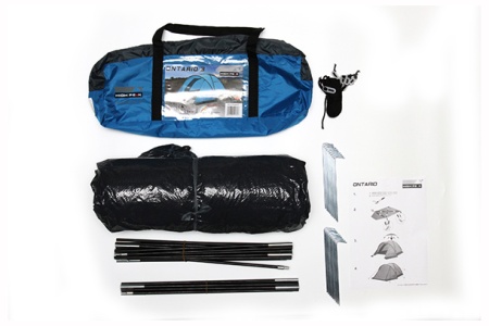 Палатка High Peak Ontario 3 305х180х120 см. (Синий/серый)  10171