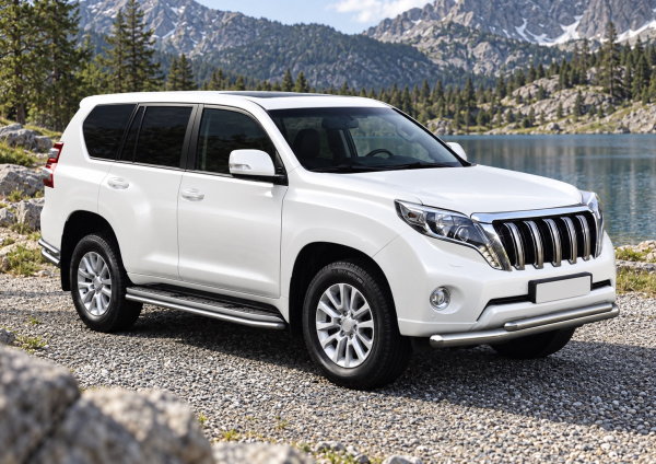 Фото изделия: Защита переднего бампера d76+d57 Rival Toyota Land Cruiser Prado 150 2009-2013-2017 R.5704.007