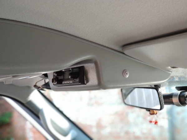 Консоль потолочная для установки р/c УАЗ Патриот 2019, вырез под р/с 140х40 ,без кармана, серая (ЭК) 302