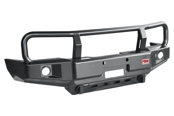 Бампер передний с доп. фарами и защитной дугой РИФ Toyota Hilux 1983-1997  RIF106-10350