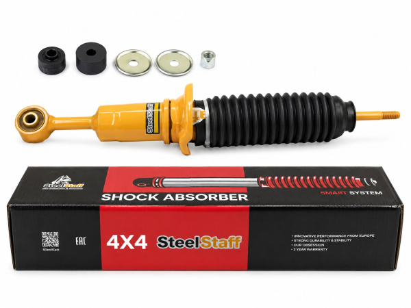 Амортизатор SteelStaff передний Toyota Hilux 2015-, Fortuner 2015-, лифт 45 мм (Foam Cell) SSF-3132 — предметное фото на белом фоне