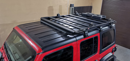 Багажник экспедиционный (платформа) алюминиевый РИФ 1350x1690 мм для Jeep Wrangler JL 2018+ (с крепежом) RIFJW5-roof4