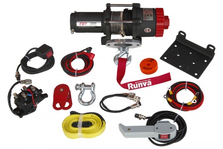 Лебёдка электрическая 12V Runva 3500Albs, 1588кг, синтетический трос  EWT3500ASR