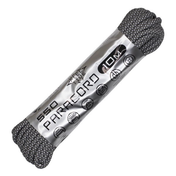 Паракорд 550 CORD nylon 10м SuperReflective (black snake)  550.N10.LM.B.SNK