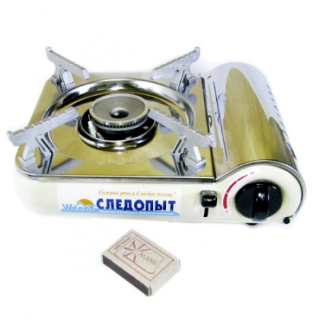 Плита газовая портативная СЛЕДОПЫТ WeenY нержавеющая сталь цанговый баллон  PF-GST-N04