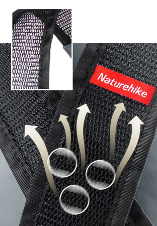 Рюкзак туристический Naturehike Yunyan 18 л, с силиконовой пропиткой, серый NH17A012-B-G