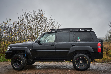 Багажник экспедиционный (платформа) алюминиевый РИФ 1250x2080 мм для Nissan Patrol Y61 2004+ (с крепежом) RIFY61-roof4