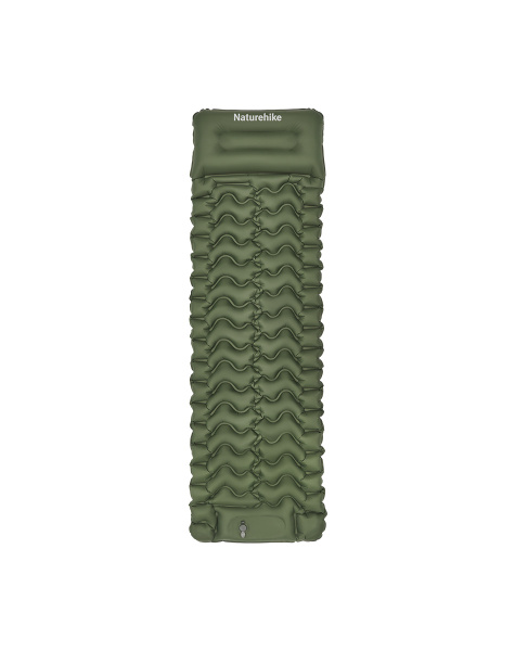 Коврик надувной Naturehike FC01 200х60х6,5 см, с подушкой, с насосом, зеленый CNK2550WS019-65PFPAGR