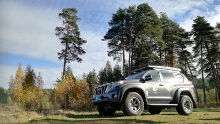 Багажник экспедиционный аэродинамический алюминиевый KDT Toyota Land Cruiser Prado 150   10074L