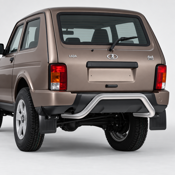 Фото для каталога: Защита заднего бампера d57 скоба Rival Lada 4х4 Urban 3d 2014- R.6004.004