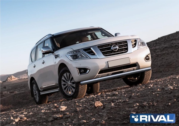 Защита переднего бампера d76 RIVAL Nissan Patrol 2014-  R.4114.001