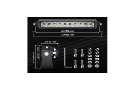 Фара комбинированного света AURORA 325 мм 50W LED ALO-S5D1-10-H