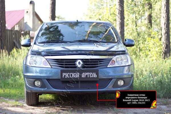 Защитная сетка решетки перед. бампера Renault Logan 2010-2013 шагрень SBRL-046202