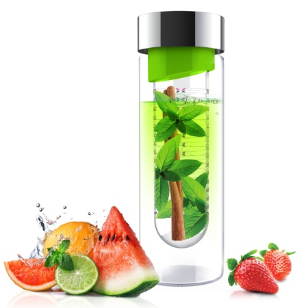 Бутылка FLAVOUR IT, 480 мл, серебряный/ зеленый  SWG11.04/16-GREEN