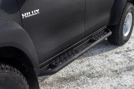 Пороги силовые Toyota Hilux 2015+ раздельные ступени STC-TH15-S-С2