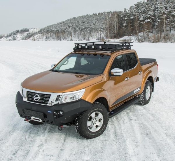 Силовая защита штатных порогов  Rival  для Nissan Navara 2015- D.4104.1