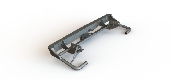 Задний силовой бампер Toyota Hilux 2005-2014 с квадратом под фаркоп и фонарями STC-TH05-BR-L1