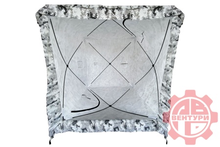 Палатка зимняя Улов КУБ утепленная., пиксель-зима 200*200*210см.  2001