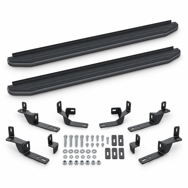 Фото для каталога: Порог-площадка Premium-Black A193ALB + комплект крепежа Rival Mitsubishi L200 A193ALB.4003.1