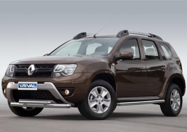 Защита переднего бампера d57+d42 RIVAL Renault Duster 2015-  R.4703.002