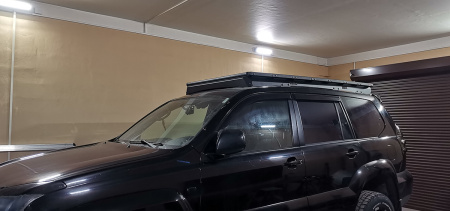 Багажник экспедиционный (платформа) алюминиевый РИФ 1150x2080 мм для Toyota Land Cruiser Prado 120 (с крепежом) RIF120-roof4