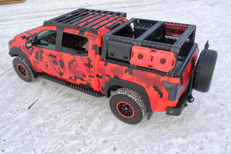 Багажник экспедиционный Toyota Tundra Crew Max 2006-2021 ШТОРКА дальний, рабочий свет STC-TTCM/06-TR1+L1L3
