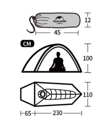 Палатка Naturehike Cloud Up Si 2-местная, алюминиевый каркас, сверхлегкая, синяя NH17T001-T-DNAV