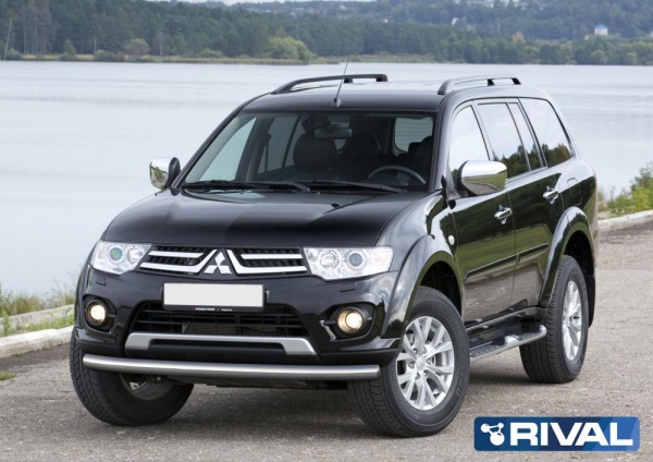 Защита переднего бампера d76 RIVAL Mitsubishi Pajero Sport 2008-2013-2016  R.4007.001