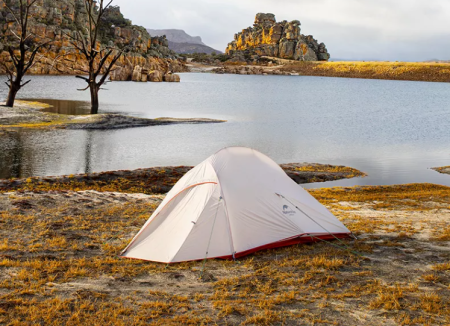 Палатка Naturehike Cloud Up Si 1-местная, алюминиевый каркас, сверхлегкая, серо-красный NH18T010-T-DLG