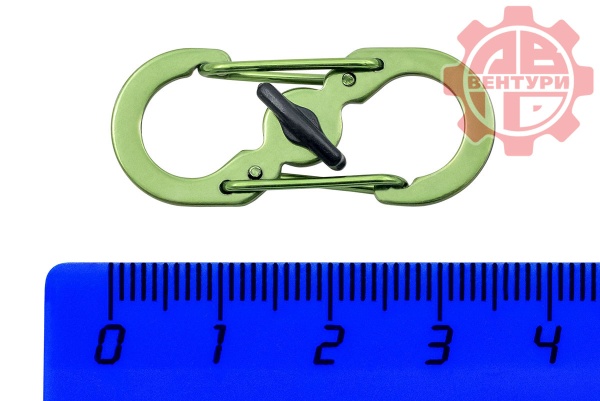 Карабин s-образный с блокировкой 36мм (green)  CRD.S.B.36.GR