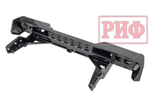 Бампер РИФ силовой задний Mitsubishi L200 2019+ с квадратом под фаркоп и фонарями RIF005-21150