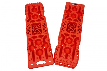 Сенд-траки пластиковые 108х31 см усиленные, с площадкой под домкрат, красные (2 шт.) TX002