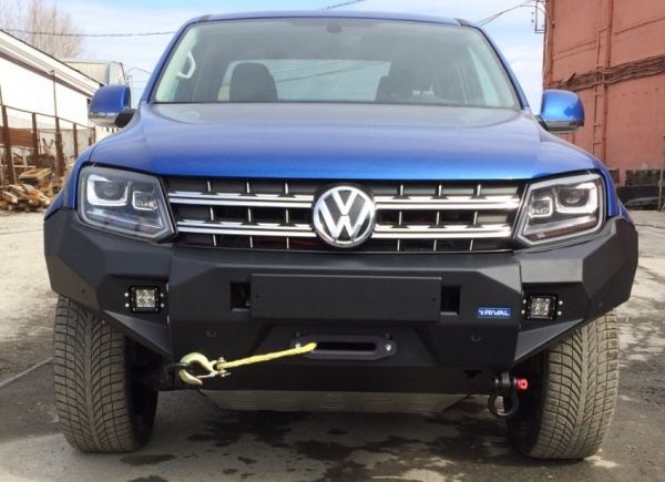 Бампер силовой передний AL (черный) (не совместим с боди-лифтом)  Rival  для Volkswagen Amarok 2010- 2D.5802.1-NL