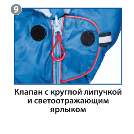 Мешок спальный BTrace Mega (Левый,Серый/Синий), (ТК: -5°C)  S0565