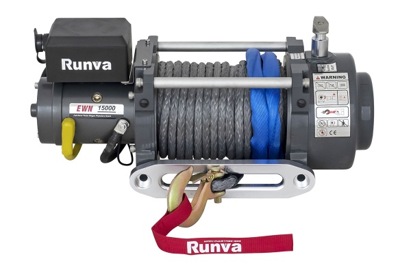 Лебёдка электрическая (индустр.) 24V Runva 15000 lbs 6800 кг синтетический трос EWN15000USR24V