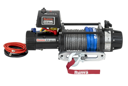 Лебёдка автомобильная электрическая 12V Runva 9500 lbs 4350 кг MAX влагозащищенная, синтетический трос EWB9500MAXSSR