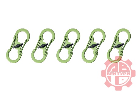 Карабин s-образный с блокировкой 36мм (green)  CRD.S.B.36.GR