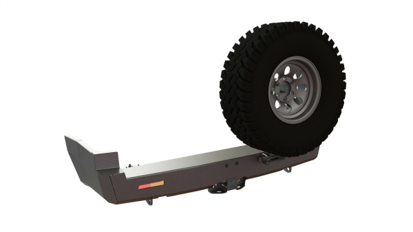 Бампер задний Nissan Patrol Y61 1997+ калитка справа, фонари STC-NPY61-BR-C2-L1
