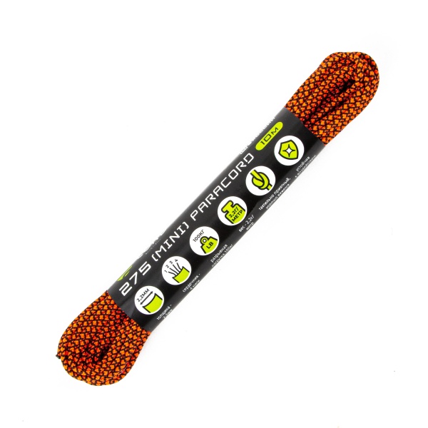 Паракорд 275 (мини) CORD nylon 10м (neon orange snake)  275.N10.N.OR.SN