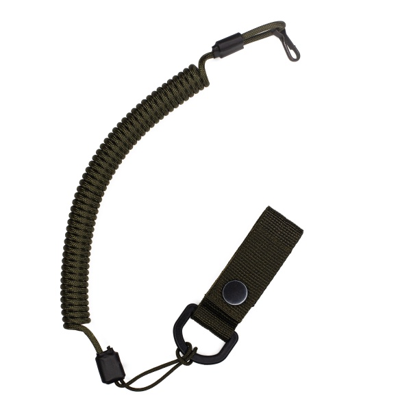 Страховочный тренчик CORD из паракорда с креплением на ремень и карабином (army green)  TR.KB.A.GR