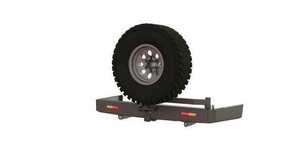 Бампер силовой задний Mitsubishi Pajero Sport 2016+ c квадрат под фаркоп, калиткой и фонари STC-MPS3-BR-L1-C1