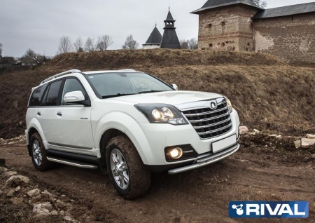 Порог-площадка "Premium" A173ALP + комплект крепежа RIVAL Great Wall Hover H3 2010-2014-2016/Great Wall Hover H5 2011-2016  A173ALP.2001.4