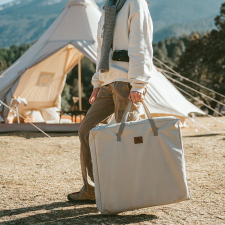 Стол туристический Naturehike MINI, 48х48х54 см, складной, с отделением для посуды, бежевый CNH22JU031-OC