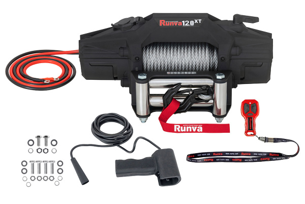 Лебёдка автомобильная электрическая 12V Runva 5443 кг стальной трос EWXT12000F