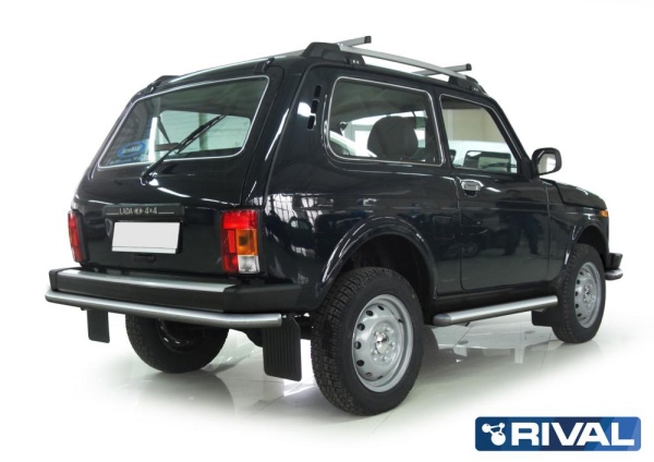 Защита заднего бампера d57  RIVAL Lada 4х4 1995-, 3D  R.6002.005