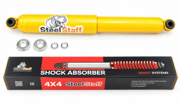 Амортизатор SteelStaff задний УАЗ Хантер/Патриот/Буханка лифт 50 мм газовый  SSG-5302 — предметное фото на белом фоне