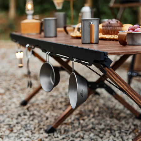 Стол туристический Naturehike Star Jane L02 складной, 125х60х43 см,с Х-образными ножками, коричневый CNH22JU043-WAL