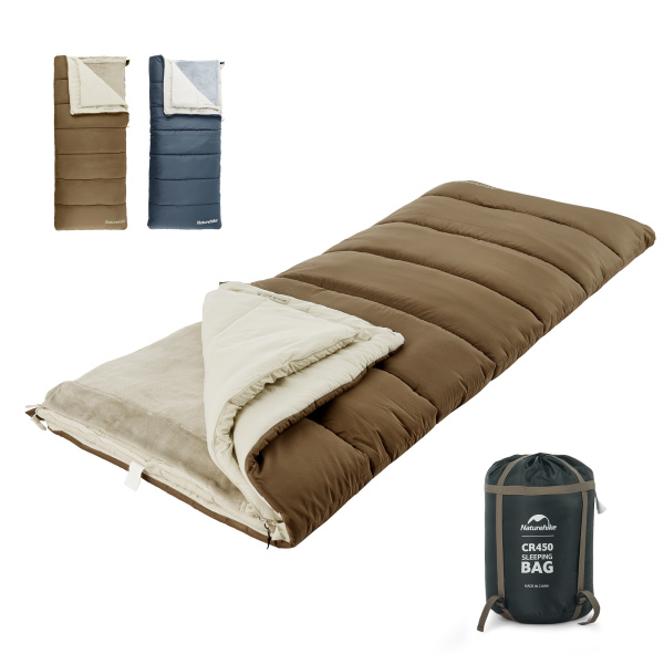 Мешок спальный Naturehike CR450, 210х90 см, 3-в-1 (левый) (ТК: +15C), коричневый CNH22SD011-BR