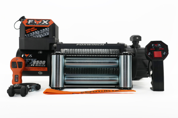 Лебедка автомобильная FOX WINCH 9500 12V (стальной трос) FX95