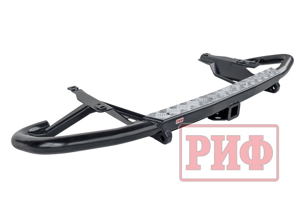 Бампер задний силовой/защита штатного бампера РИФ Toyota Land Cruiser Prado 120 c квадратом под фаркоп RIF120-21170